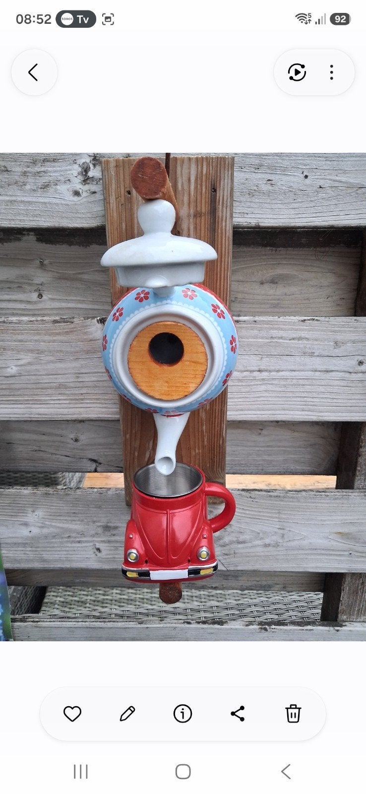 Uniek Vogelhuisje voor Meesjes - Theepot & Kever Design, Ophalen of Verzenden, Gebruikt
