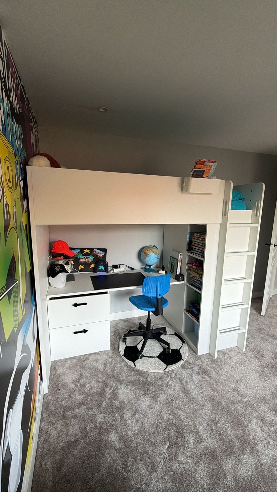 Hoogslaper met bureau en opbergruimte, Ophalen, Gebruikt, Eenpersoons, 160 tot 180 cm