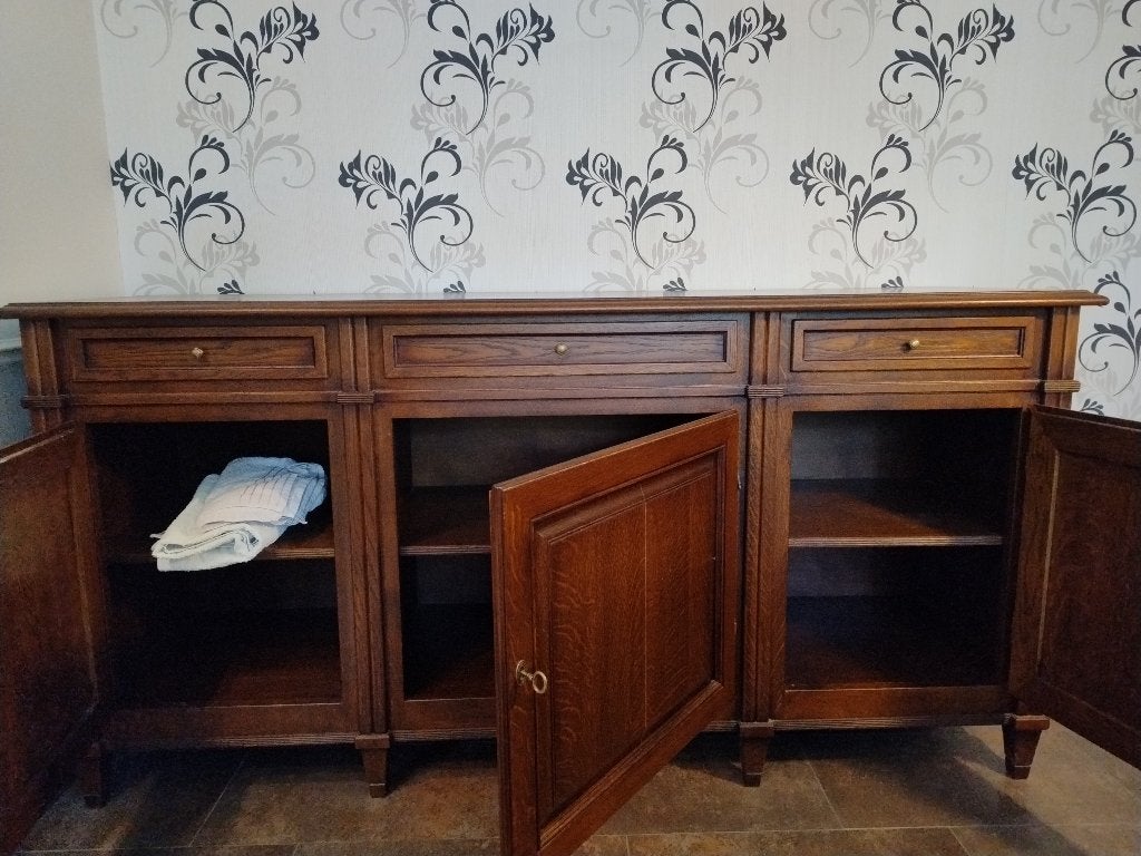 Houten Dressoir, Gebruikt, 150 tot 200 cm, Eikenhout, Met lade(s)