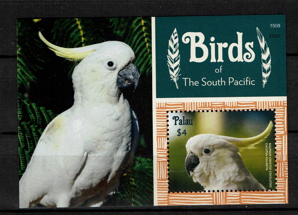 palau 2015 pf blok kakatoe papegaai vogels birds parrots, Ophalen of Verzenden, Postfris, Dier of Natuur