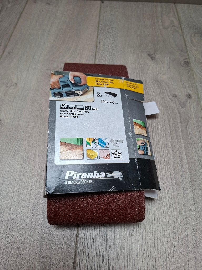 3x Piranha Schuurbanden 100 x 560 mm (korrel 60), Ophalen of Verzenden, Nieuw, 1200 watt of meer, Bandschuurmachine