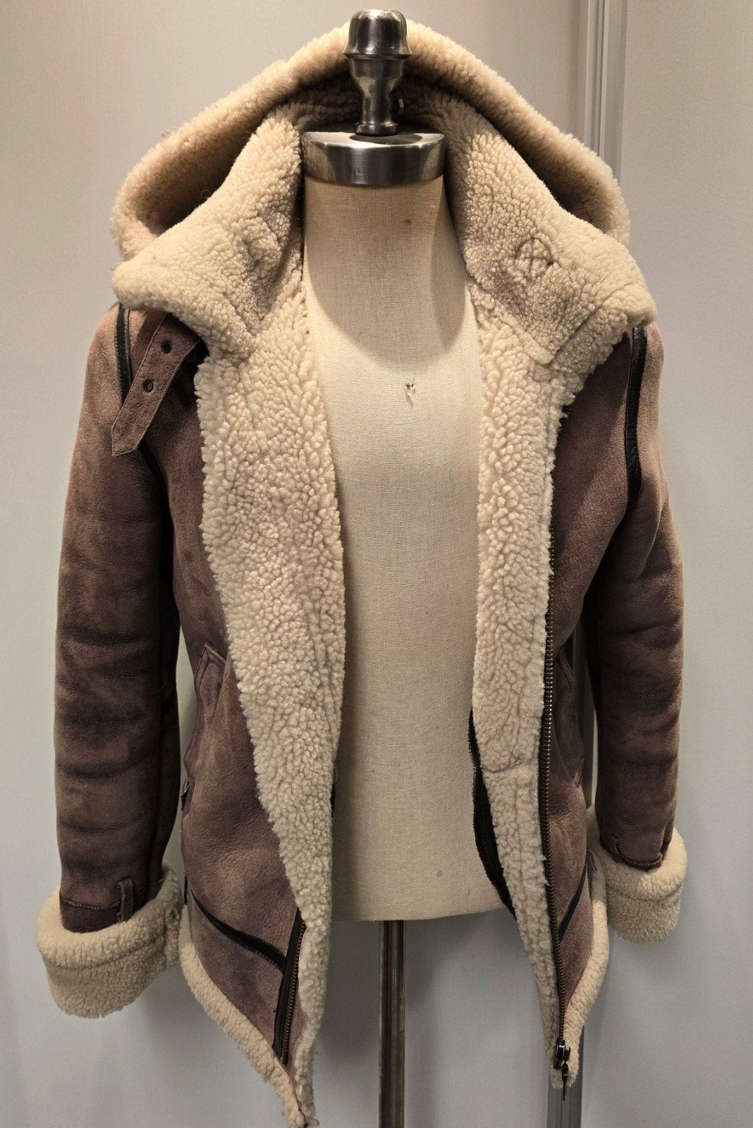 Dames lammy coat pilotenjas - maat L - lamsleer & lamsvacht, Kleding | Dames, Jassen | Winter, Ophalen of Verzenden, Gedragen