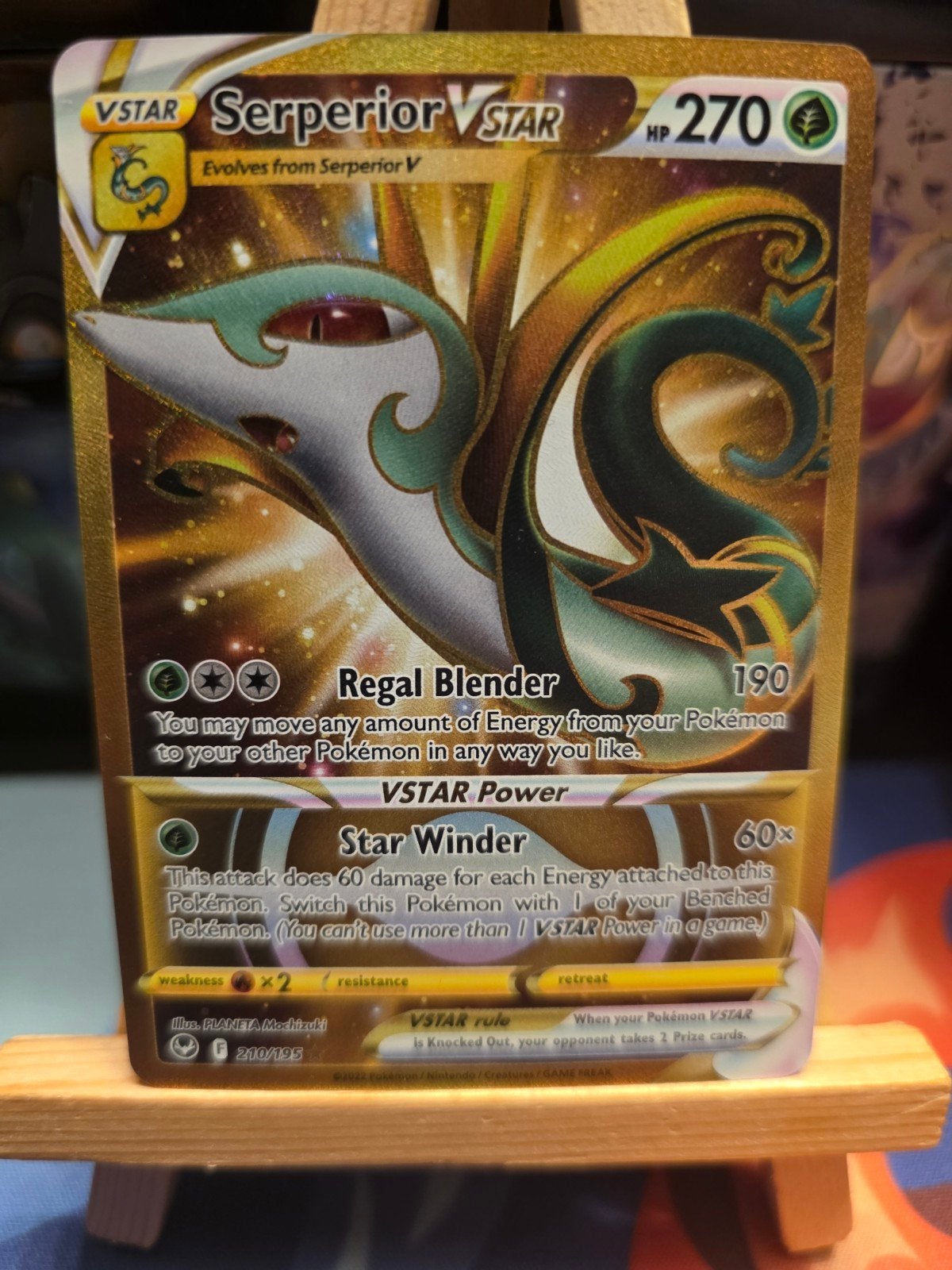Pokemon Silver Tempest Serperior VStar Gold 210/195, Verzenden, Nieuw, Losse kaart, Foil