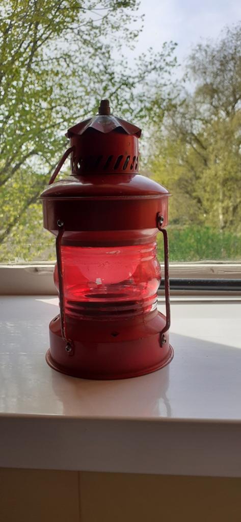 Emaille lantaarn (Vintage), Antiek en Kunst, Antiek | Lampen, Ophalen of Verzenden