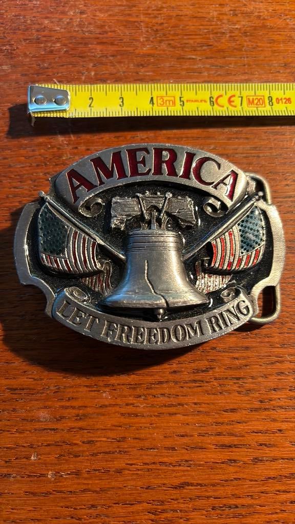 Buckle Riemgesp Let Freedom Ring, Ophalen of Verzenden, Zo goed als nieuw, Overige kleuren, Minder dan 95 cm