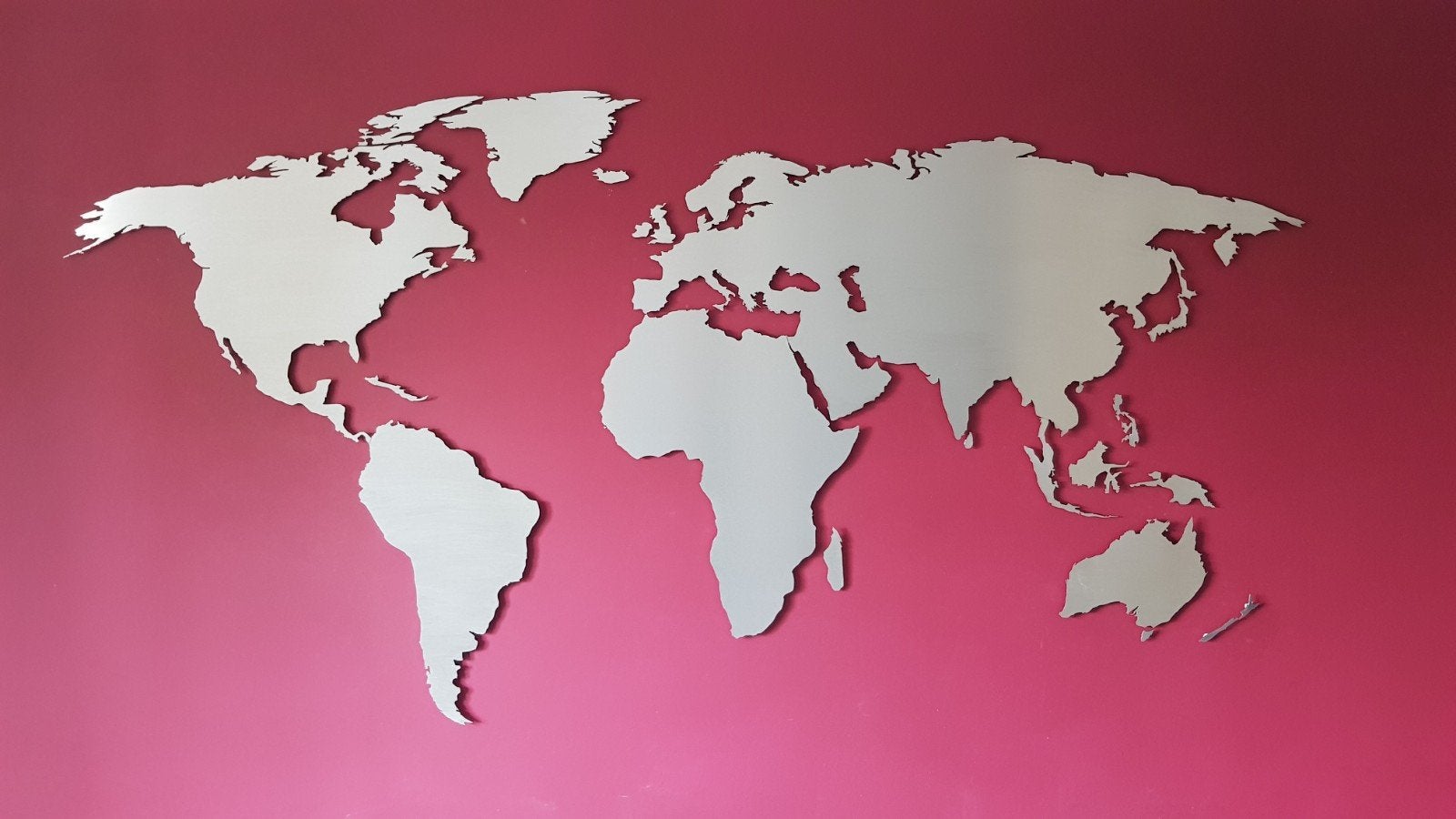 RVS wereldkaart world map 170x90 cm wanddecoratie, Huis en Inrichting, Woonaccessoires | Wanddecoraties, 170 cm, Nieuw, Ophalen of Verzenden