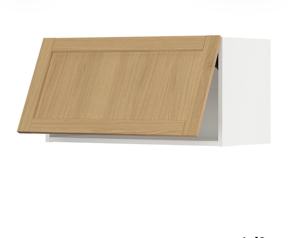 METOD Horizontale wandkast, wit/Forsbacka eik, 80x40 cm, Huis en Inrichting, Ophalen, Nieuw