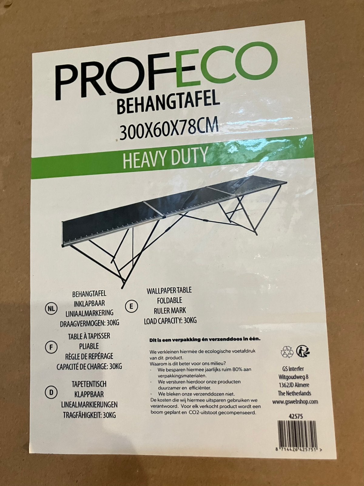 Behangtafel 300 cm lang ZGAN, Doe-het-zelf en Verbouw, Ophalen of Verzenden, Zo goed als nieuw