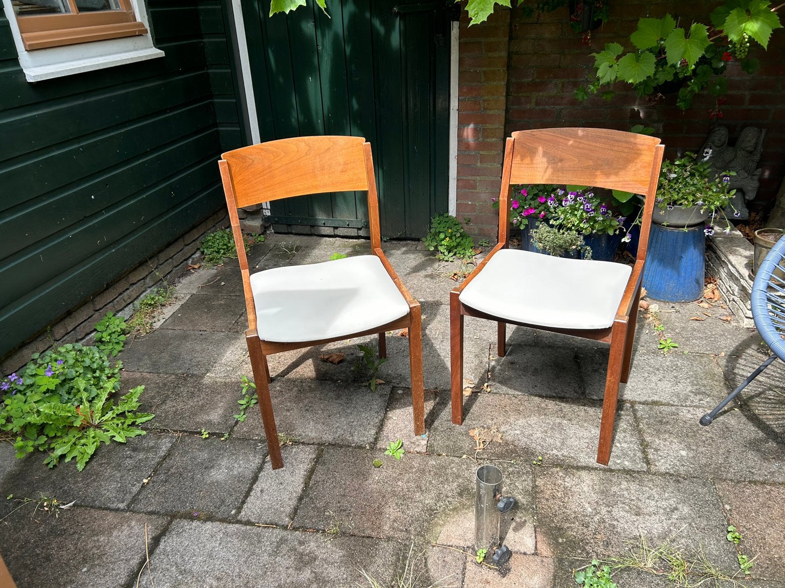 Mid century deens design stoelen, Gebruikt, Twee, Ophalen, Hout