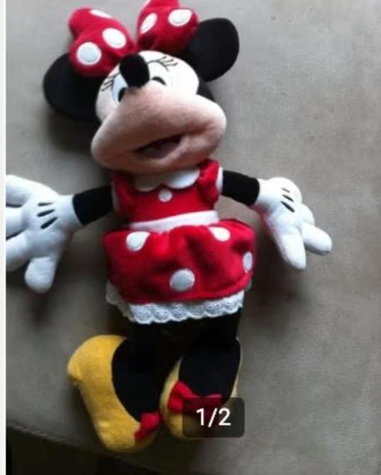 Knuffel Mini Mouse Disney rood, Ophalen of Verzenden, Mickey Mouse, Zo goed als nieuw, Knuffel