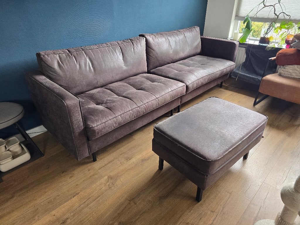 Bank + Hocker, Ophalen, 250 tot 300 cm, Gebruikt, Rechte bank
