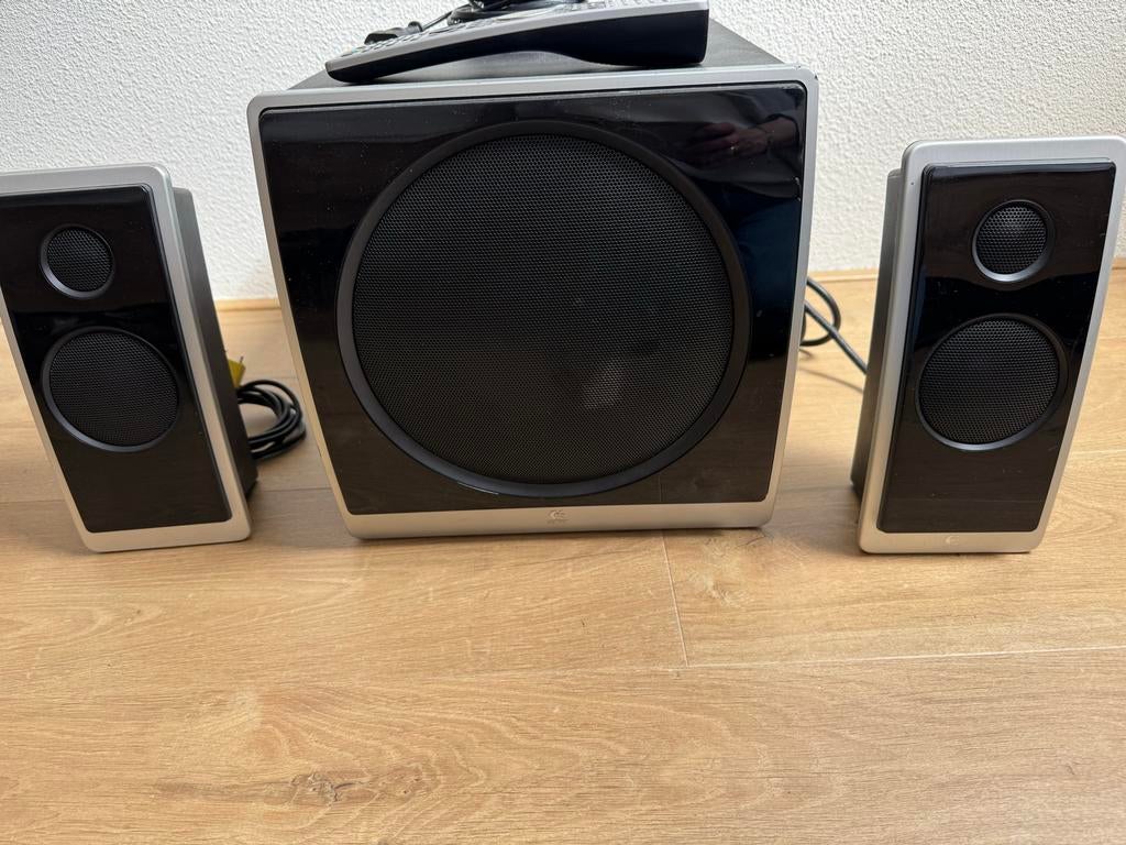 Logitech Z Cinema 2.1 Luidsprekerset met afstandsbediening, Computers en Software, Pc speakers, Gebruikt, Audiokanaal 2.1, Ophalen