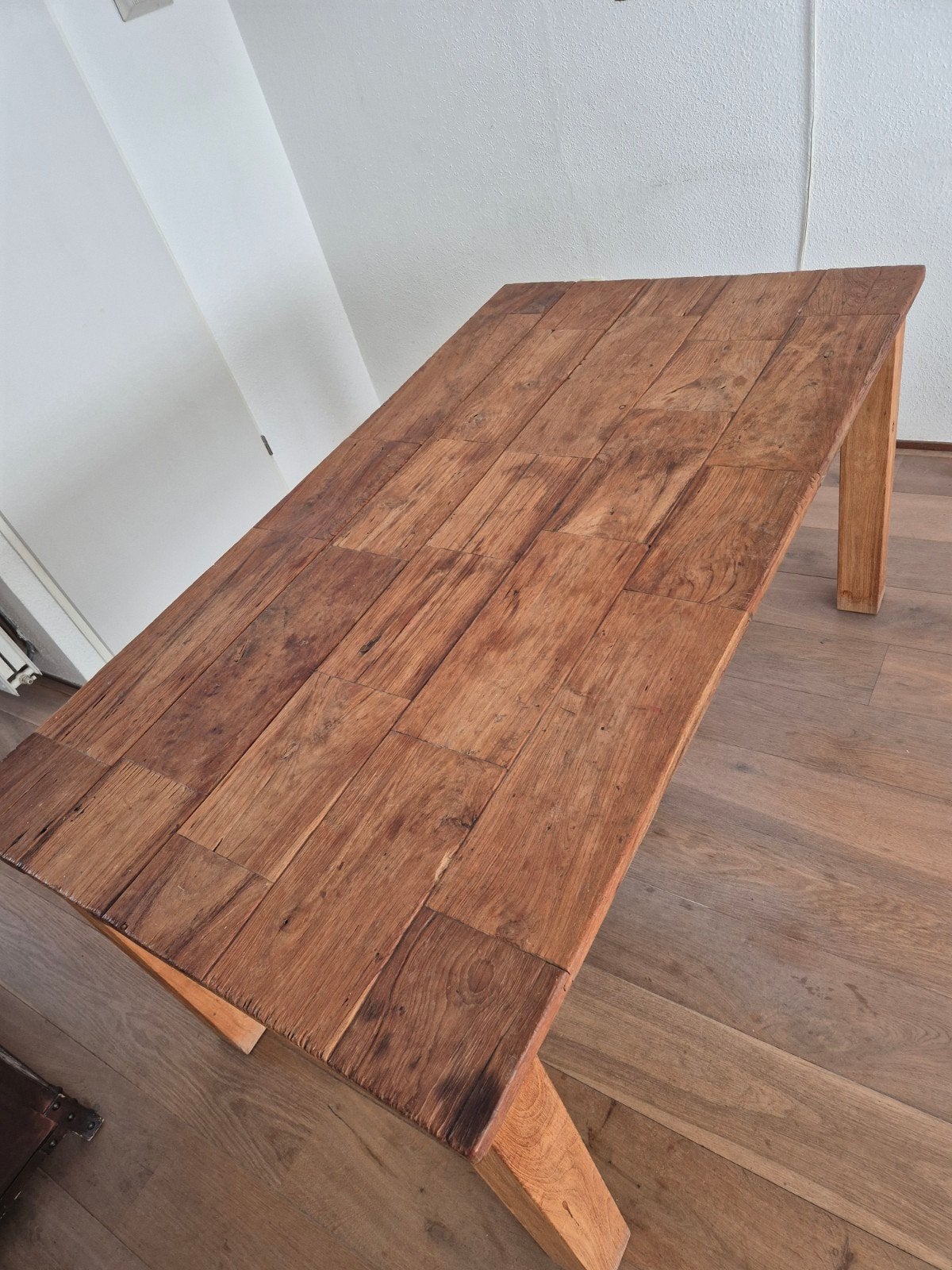 Robuuste houten eettafel - perfect voor gezellige diners, Ophalen, Gebruikt, Rustiek, Landelijk,, 50 tot 100 cm