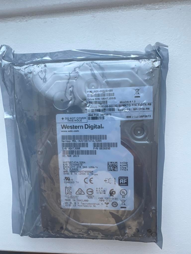 Western Digital 4TB SAS interne HDD, nieuw, Computers en Software, Harde schijven, Intern, SAS, Server, HDD