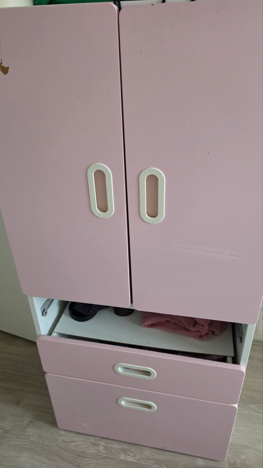 Roze kastje met lades, Gebruikt, Ophalen of Verzenden, Minder dan 50 cm, 90 tot 105 cm