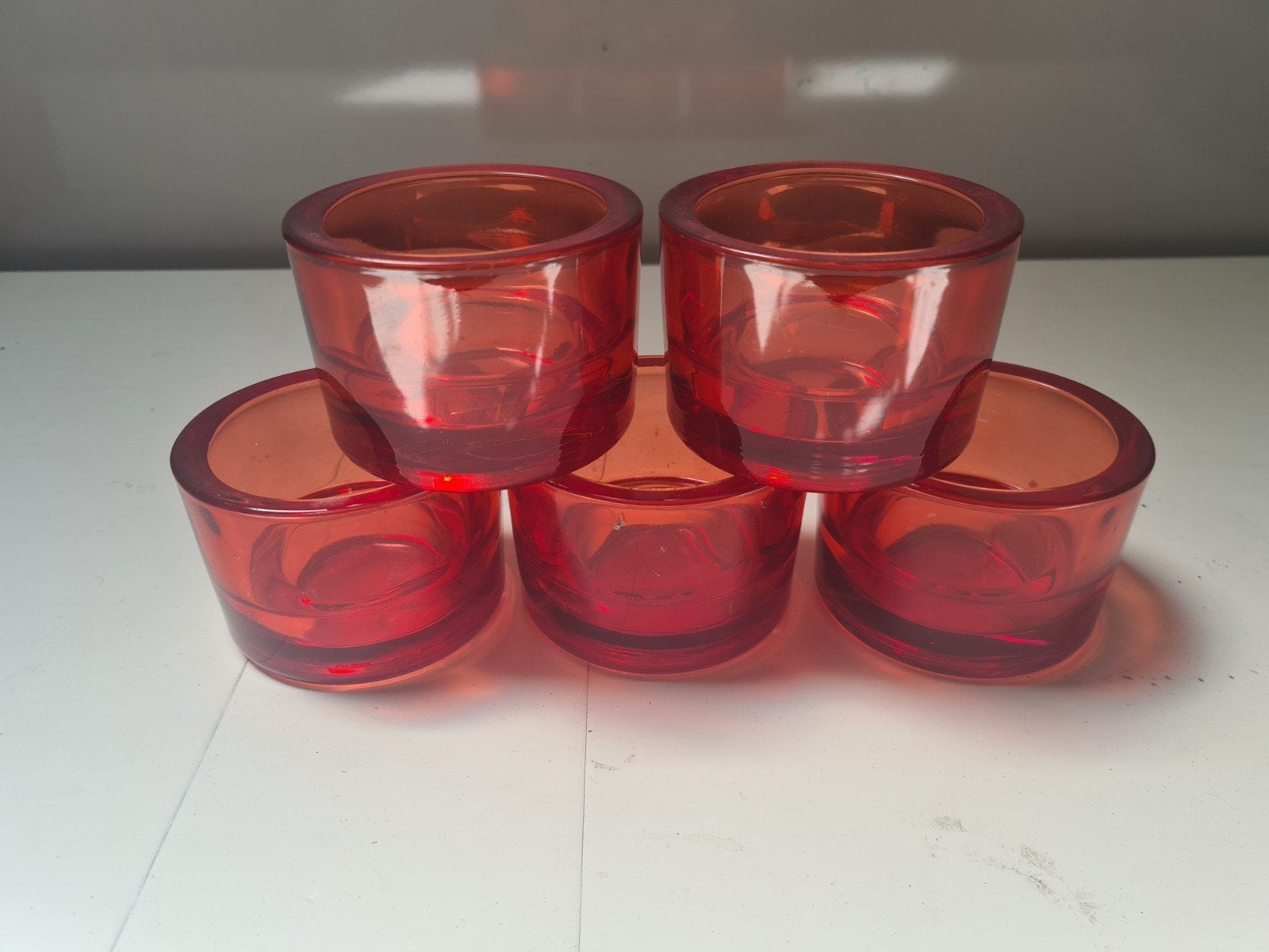 Gratis waxinelichthouder 5x, Ophalen of Verzenden, Rood, Overige typen