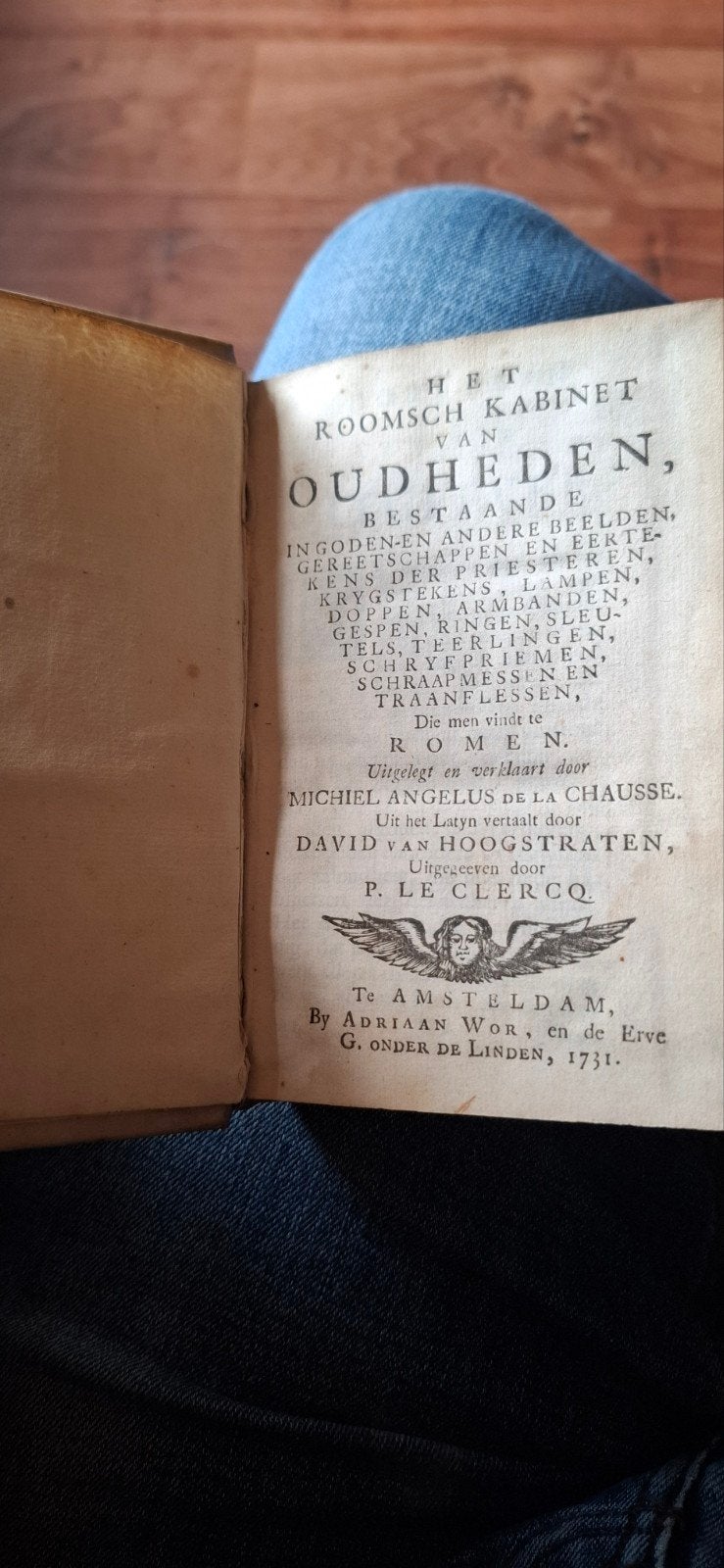 Boek Het Roomsch Kabinet van Oudheden - 1731, Ophalen of Verzenden, Gelezen, Michiel Angelus de la Chausse, David van Hoogstraten