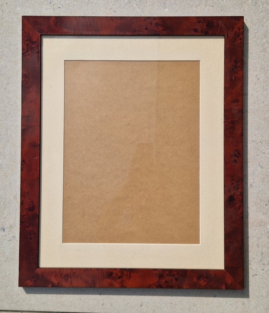 Handgemaakte wortelnoten houten fotolijst, Ophalen, Bruin, 57 cm, Fotolijst