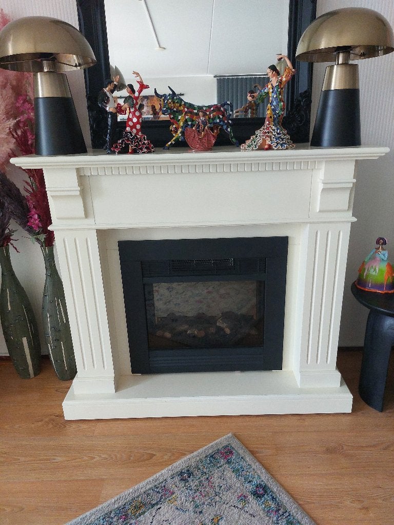 MOOIE SFEERHAARD ELECTRISCH  120X105X45, Ophalen, Zo goed als nieuw, Hout, Houtkachel
