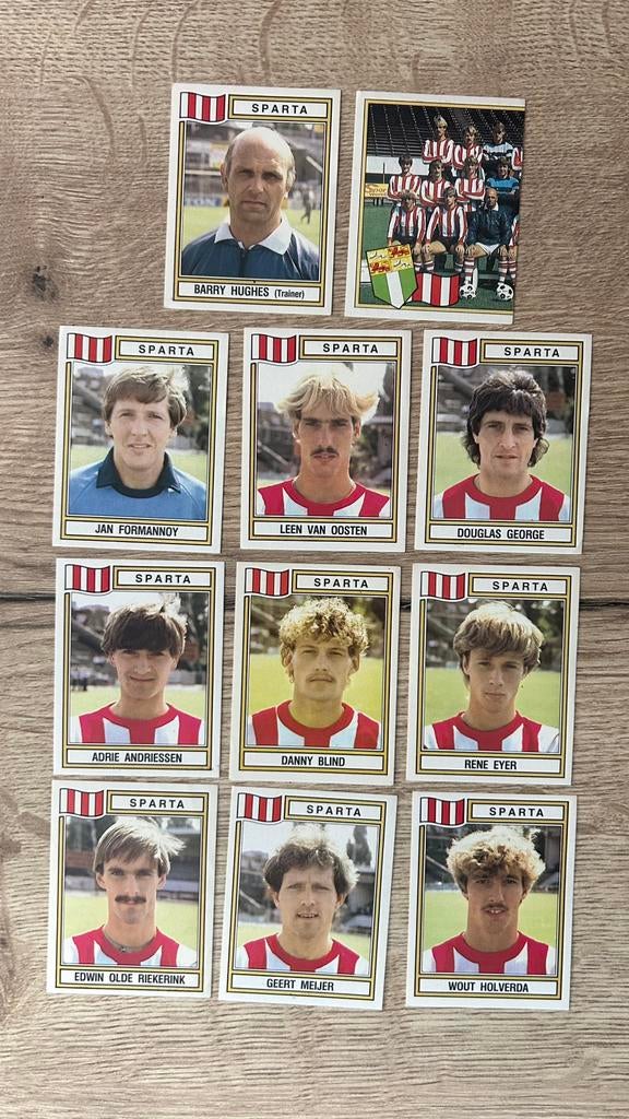 Panini Voetbal 83 plaatjes Sparta 11x, Ophalen of Verzenden, Zo goed als nieuw, Meerdere plaatjes