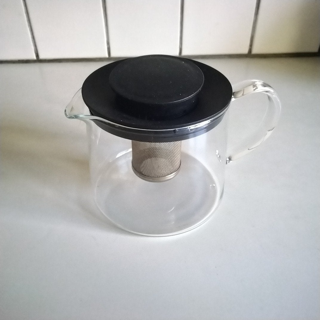 Dubbelwandige glazen theepot met filter, Ophalen of Verzenden