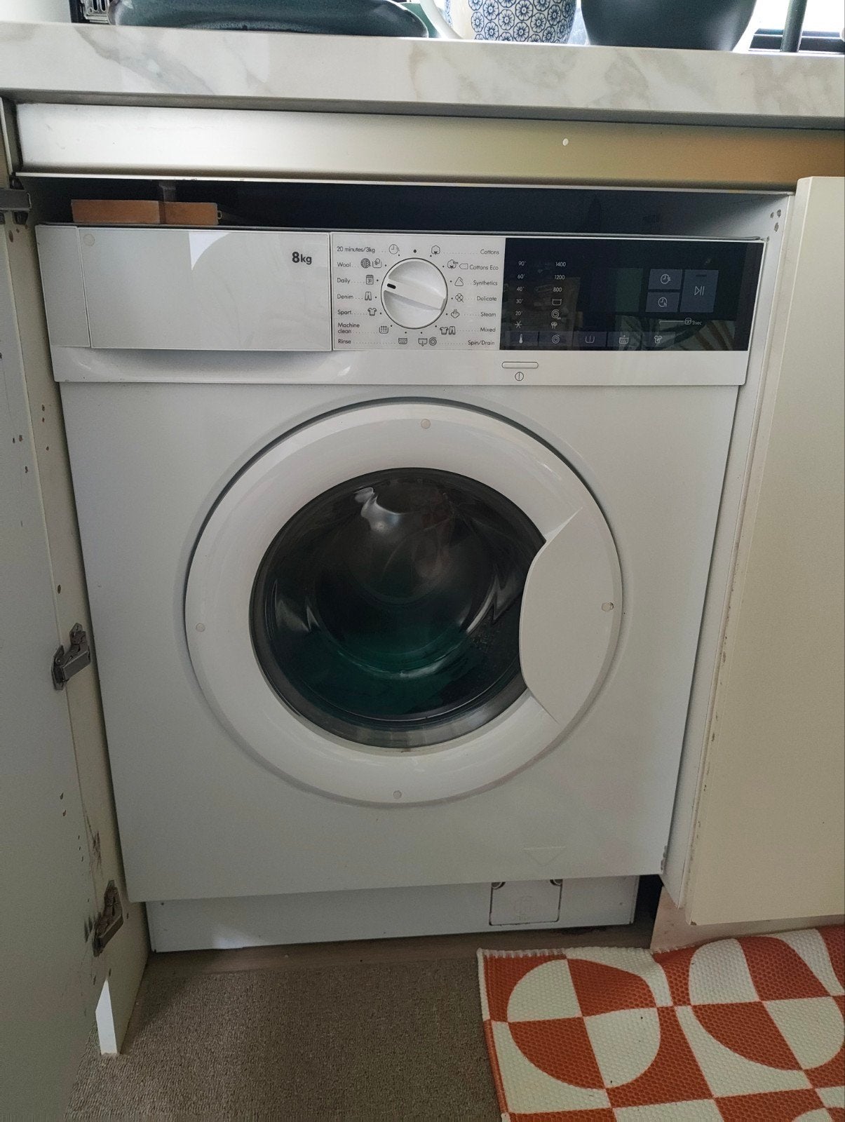 Inbouw wasmachine 8kg - Zo goed als nieuw, Minder dan 1200 toeren, 8 tot 10 kg, Ophalen of Verzenden, Zo goed als nieuw
