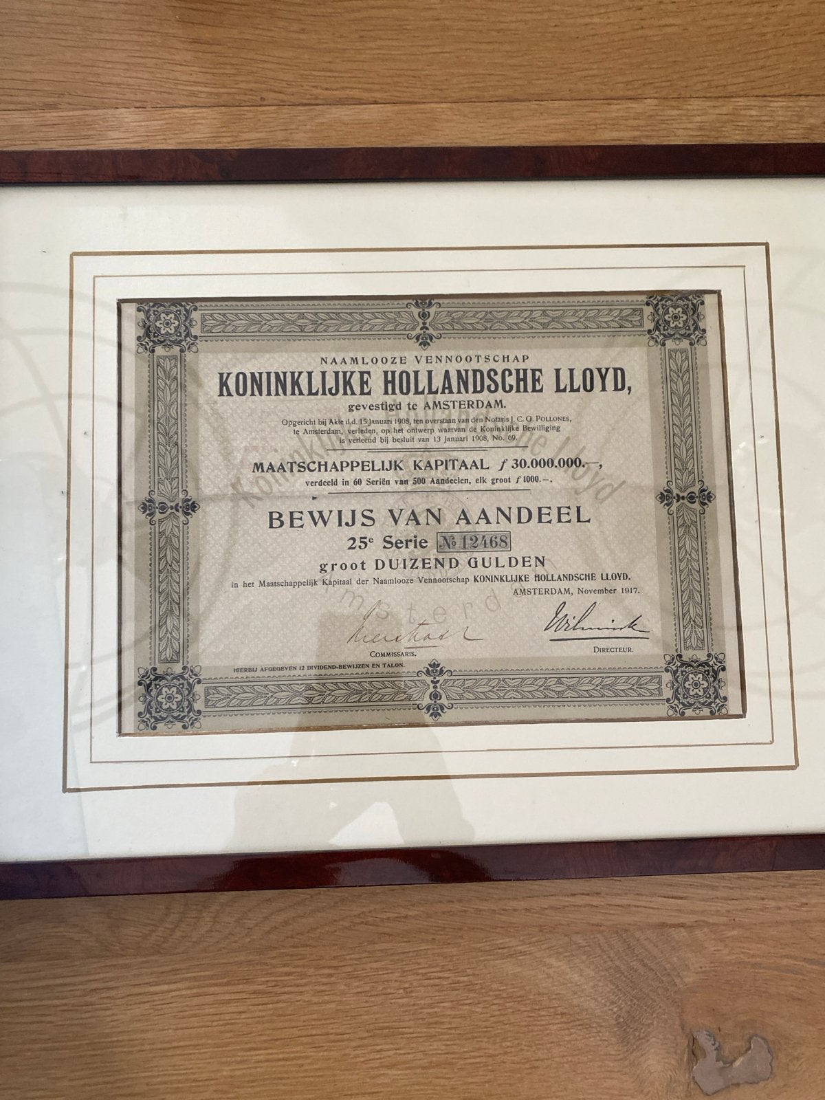 Historisch Aandeel Koninklijke Hollandsche Lloyd, Ophalen of Verzenden, Voor 1920, Aandeel