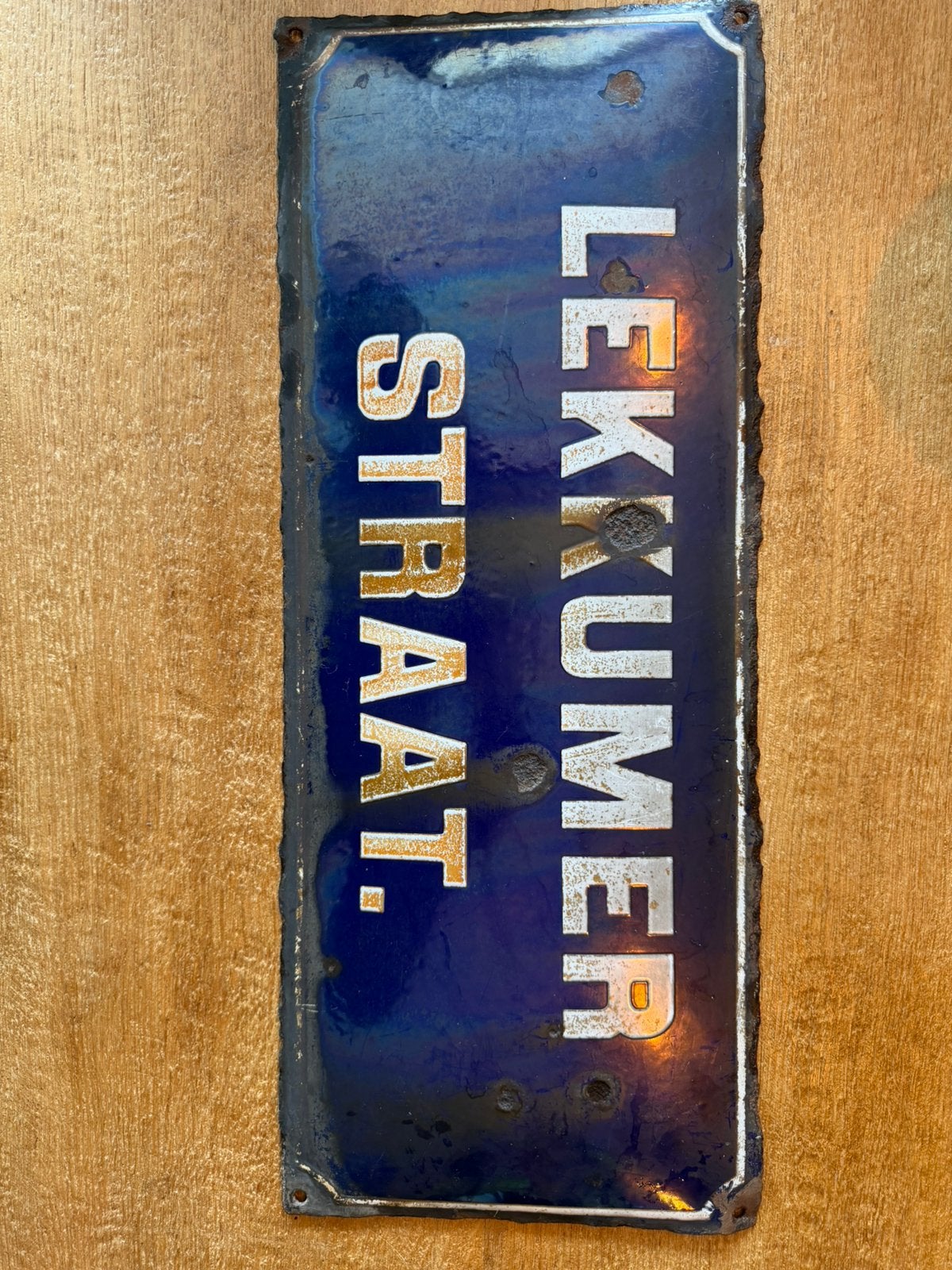 Emaille straatnaambord leeuwarden oud, Antiek en Kunst, Ophalen of Verzenden