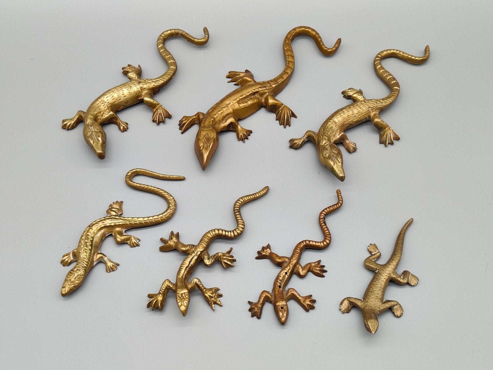 Vintage Mid Century koper of messing Salamanders, Verzenden
