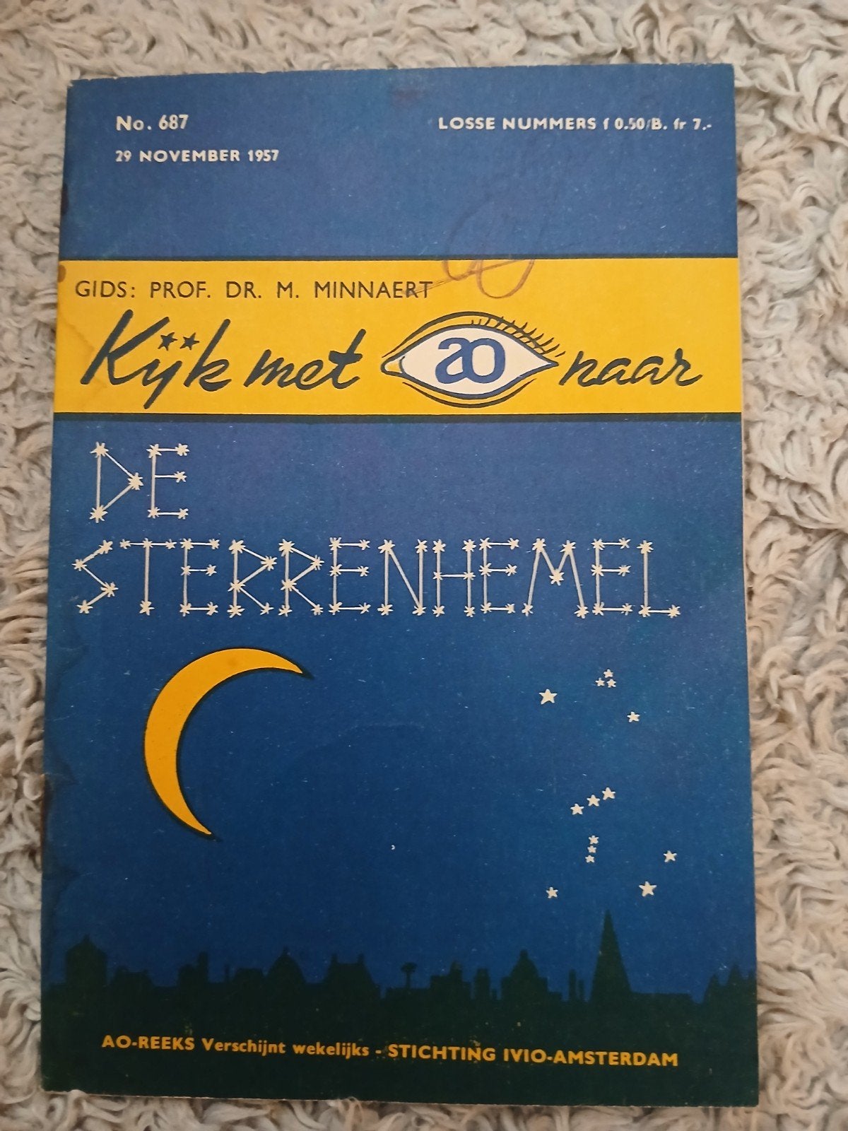 AO-reeks nr 687 "Kijk met AO naar De Sterrenhemel" uit 1957, Verzenden, Gelezen, Prof. Dr. M. Minnaert, Natuurwetenschap