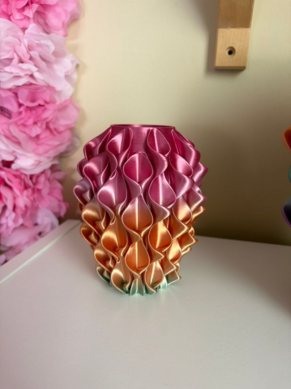 Lilly vaas, Kunststof, Meerkleurig, 3D-geprint, Nieuw