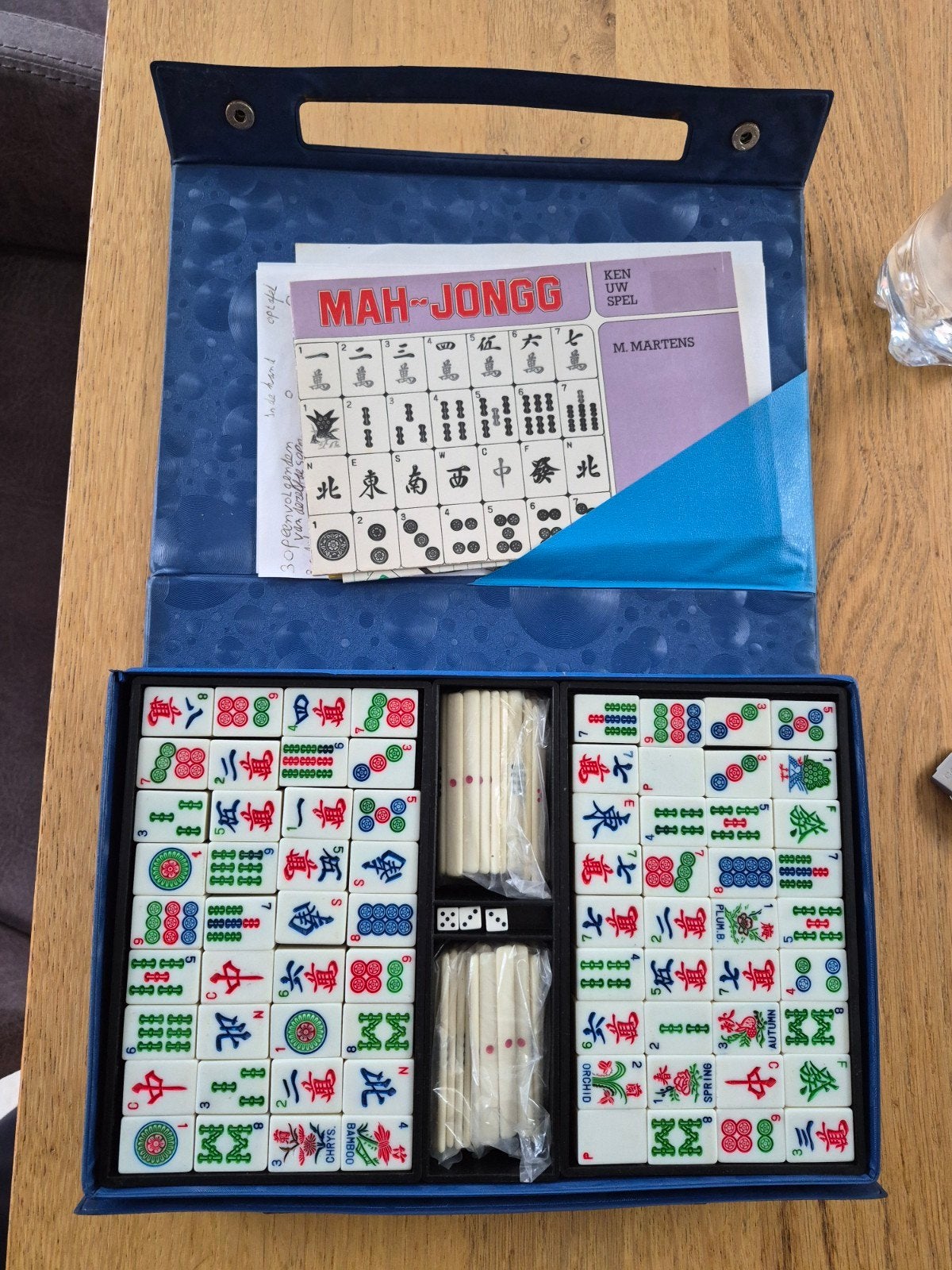 Mah-Jongg spel in koffer, Drie of vier spelers, Ophalen of Verzenden, Gebruikt, M. Martens