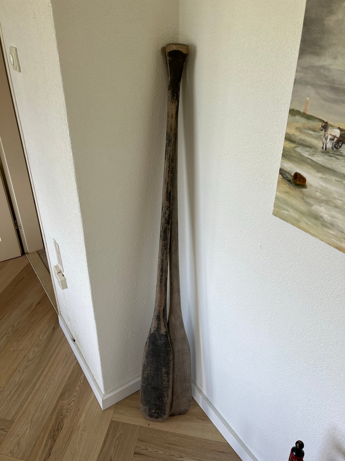 Oude houten peddels - decoratief of functioneel, Ophalen of Verzenden, Gebruikt, Enkelbladige peddel