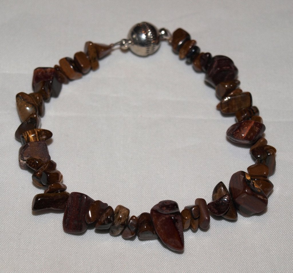 Armband met Tijgeroog steentjes, Overige materialen, Bruin, Nieuw, Ophalen of Verzenden