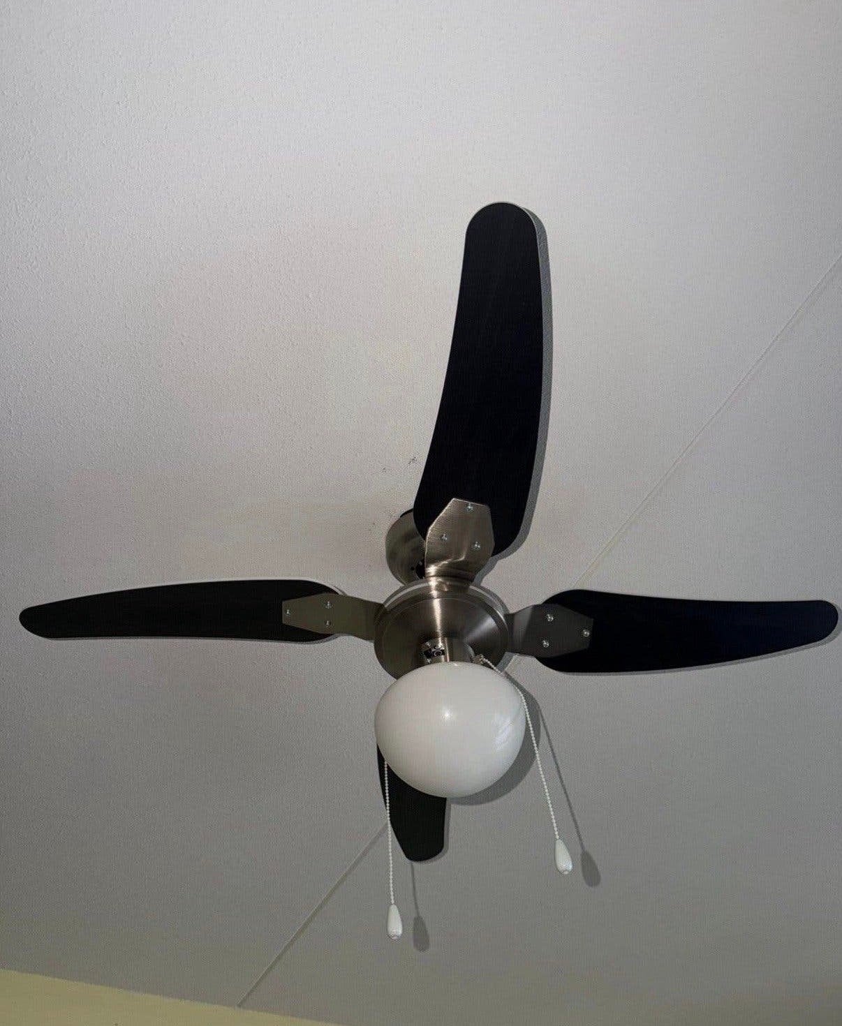 Plafondventilator met verlichting, inclusief doos en handlei, Witgoed en Apparatuur, Ventilatoren, Ophalen, Gebruikt, Plafondventilator