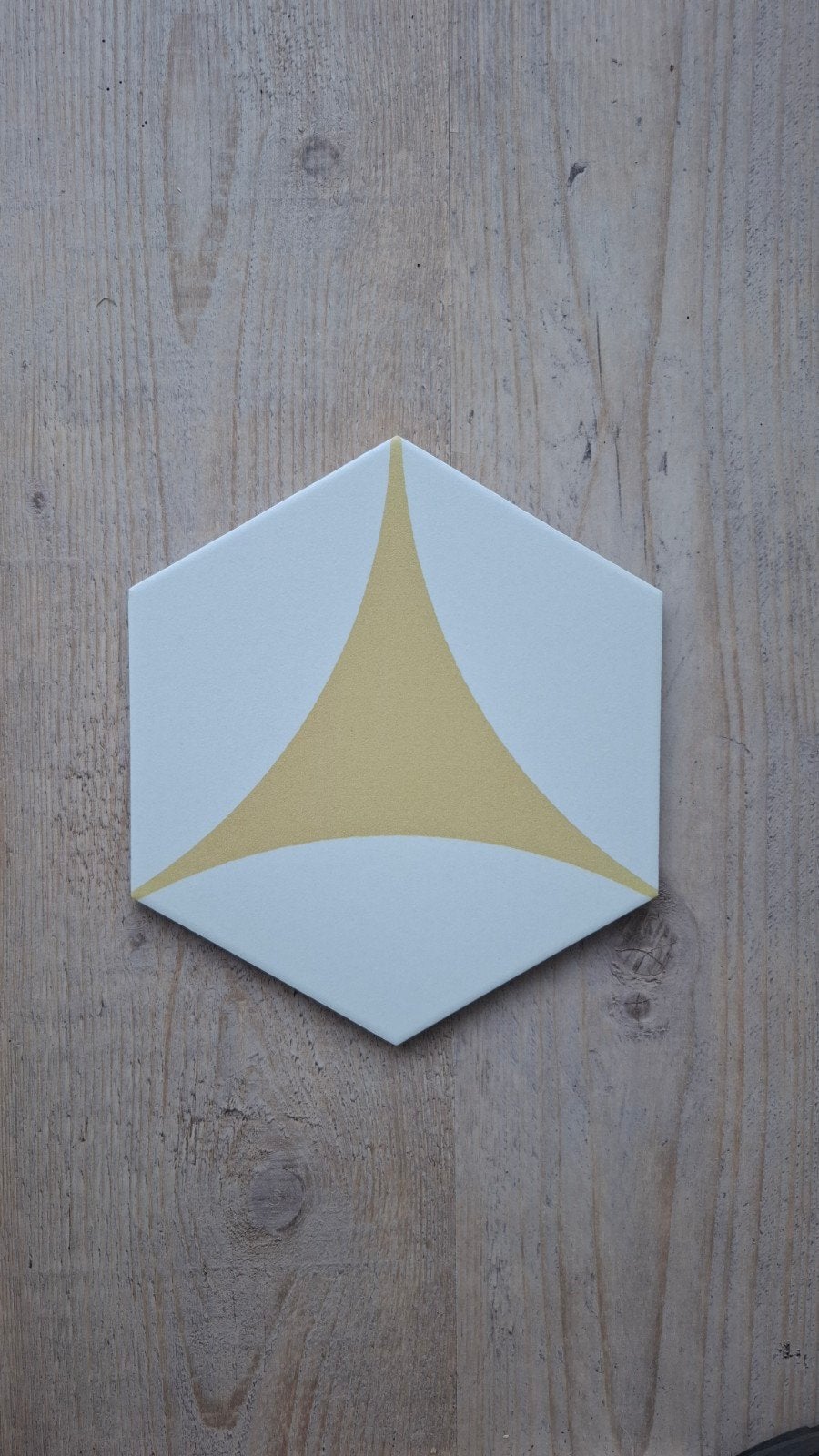 Hexagon Vloertegels Wit/Buttergeel - 8m² Nieuw, Ophalen, Keramiek, Nieuw, 20 tot 40 cm