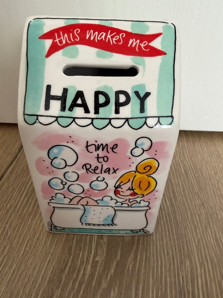 Blond Amsterdam spaarhuisje/ huisje/ spaarpot Happy nieuw, Overige typen, Nieuw, Ophalen of Verzenden, Aardewerk