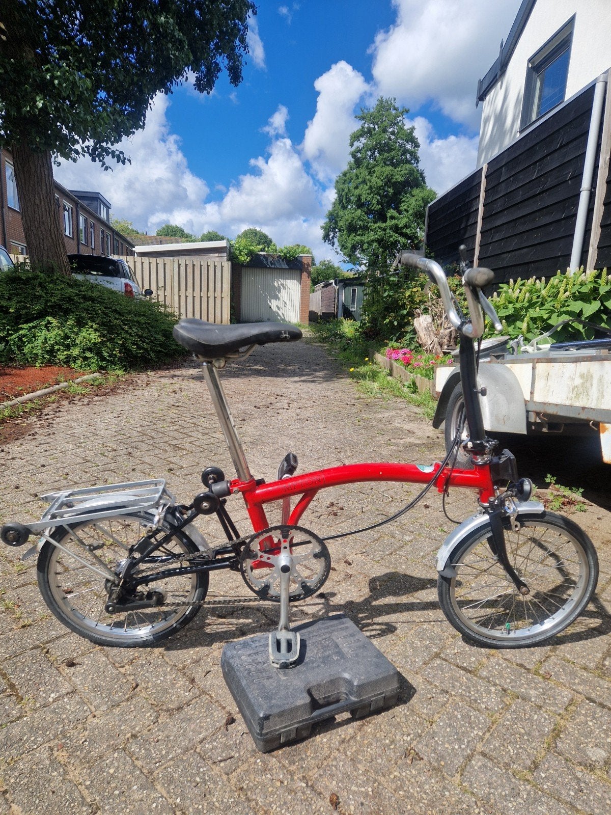 Brompton vouwfiets - Rood - 3 versnellingen, Fietsen en Brommers, Fietsen | Vouwfietsen, Ophalen of Verzenden, Gebruikt, Brompton