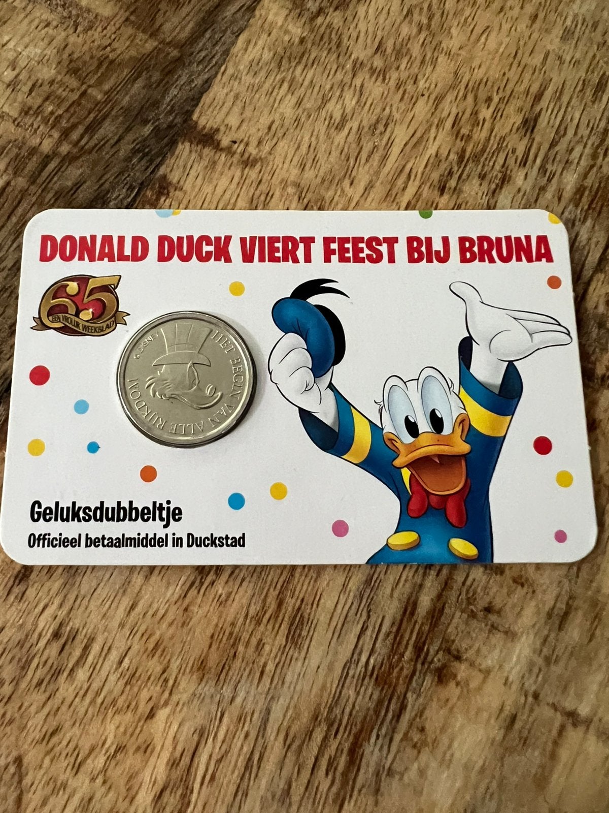 Limited edition Geluksdubbeltje 65 jaar Donald Duck, Ophalen of Verzenden, Koningin Beatrix