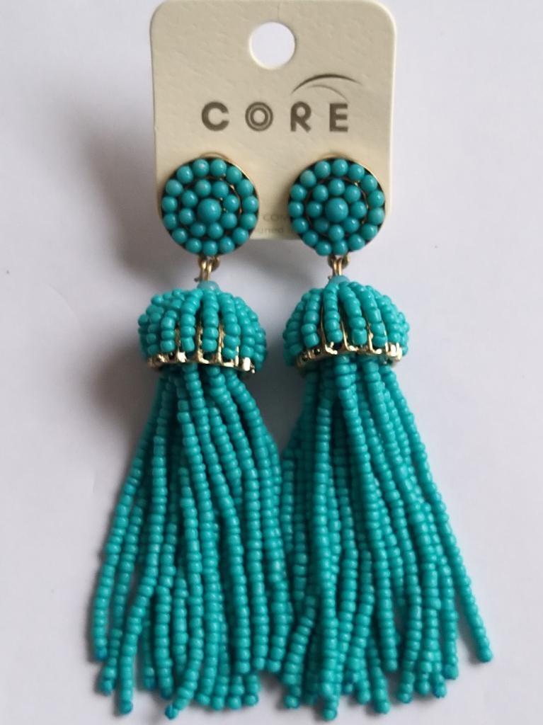 Core zeegroene glaskraaltjes strengen steker oorbellen, Sieraden, Tassen en Uiterlijk, Oorbellen, Nieuw, Knopjes of Stekers, Overige materialen