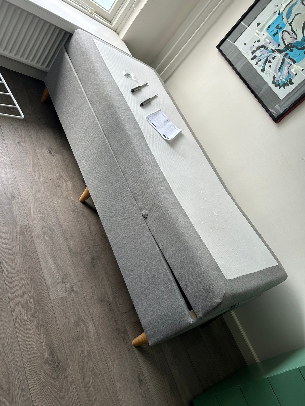 JYSK GOLD C40 boxspring bed 80x200 1-persoons, 90 cm, Eenpersoons, Zo goed als nieuw, 200 cm
