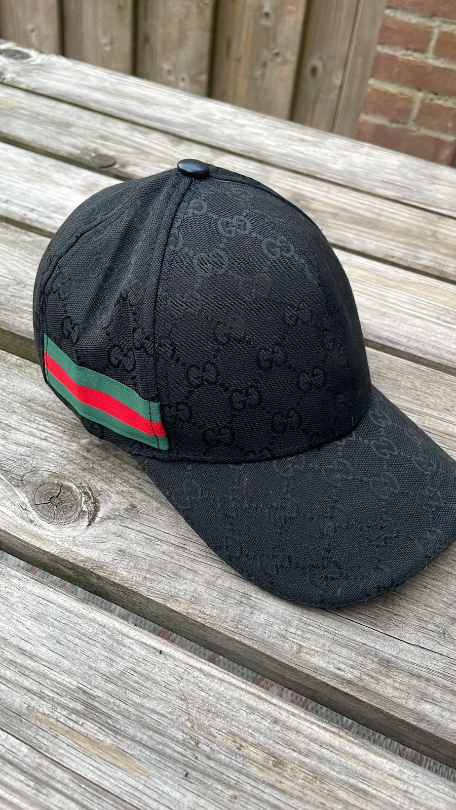 Gucci Pet Zwart met Rood/Groene Streep 1op1, Kleding | Heren, Hoeden en Petten, Verzenden, Zo goed als nieuw, One size fits all