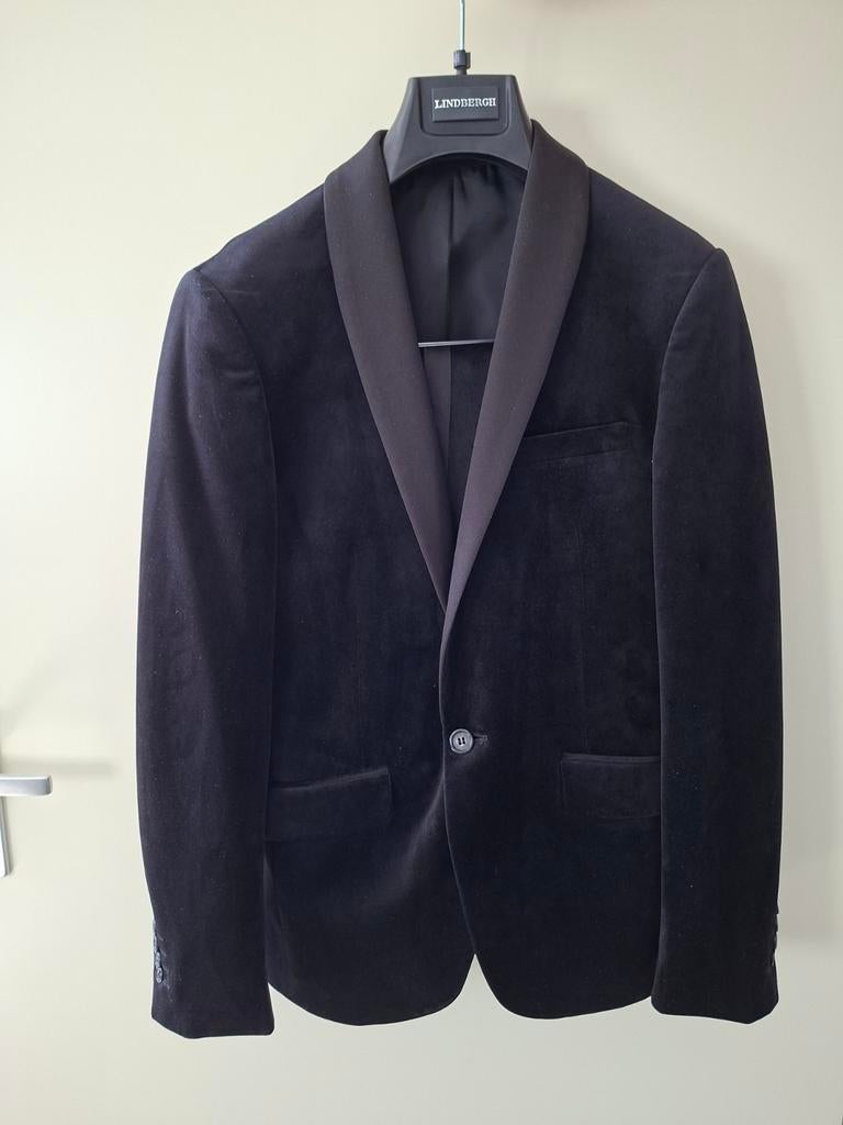 Prachtig fluwelen kostuum met bies, Kleding | Heren, Kostuums en Colberts, Zwart, Overige maten, Ophalen of Verzenden, Lindbergh