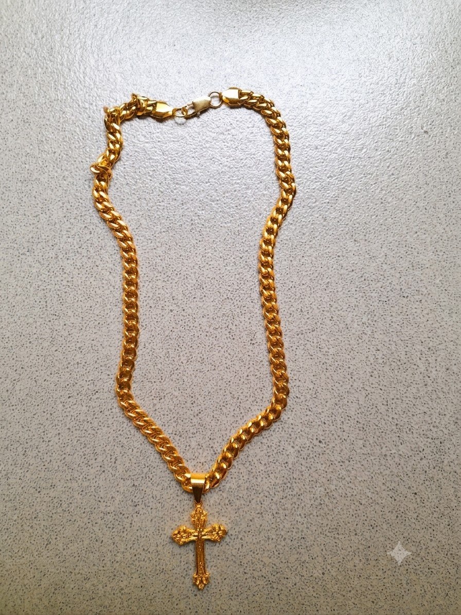 Nieuwe ketting met kruis, Ophalen, Nieuw, Goud, Goud