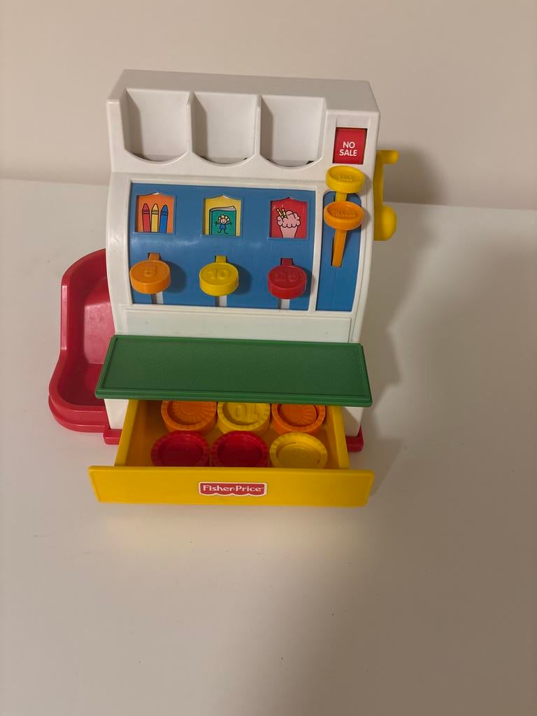 Vintage Fisher-Price Kassa Speelgoed, Ophalen of Verzenden, Zo goed als nieuw, Speelset