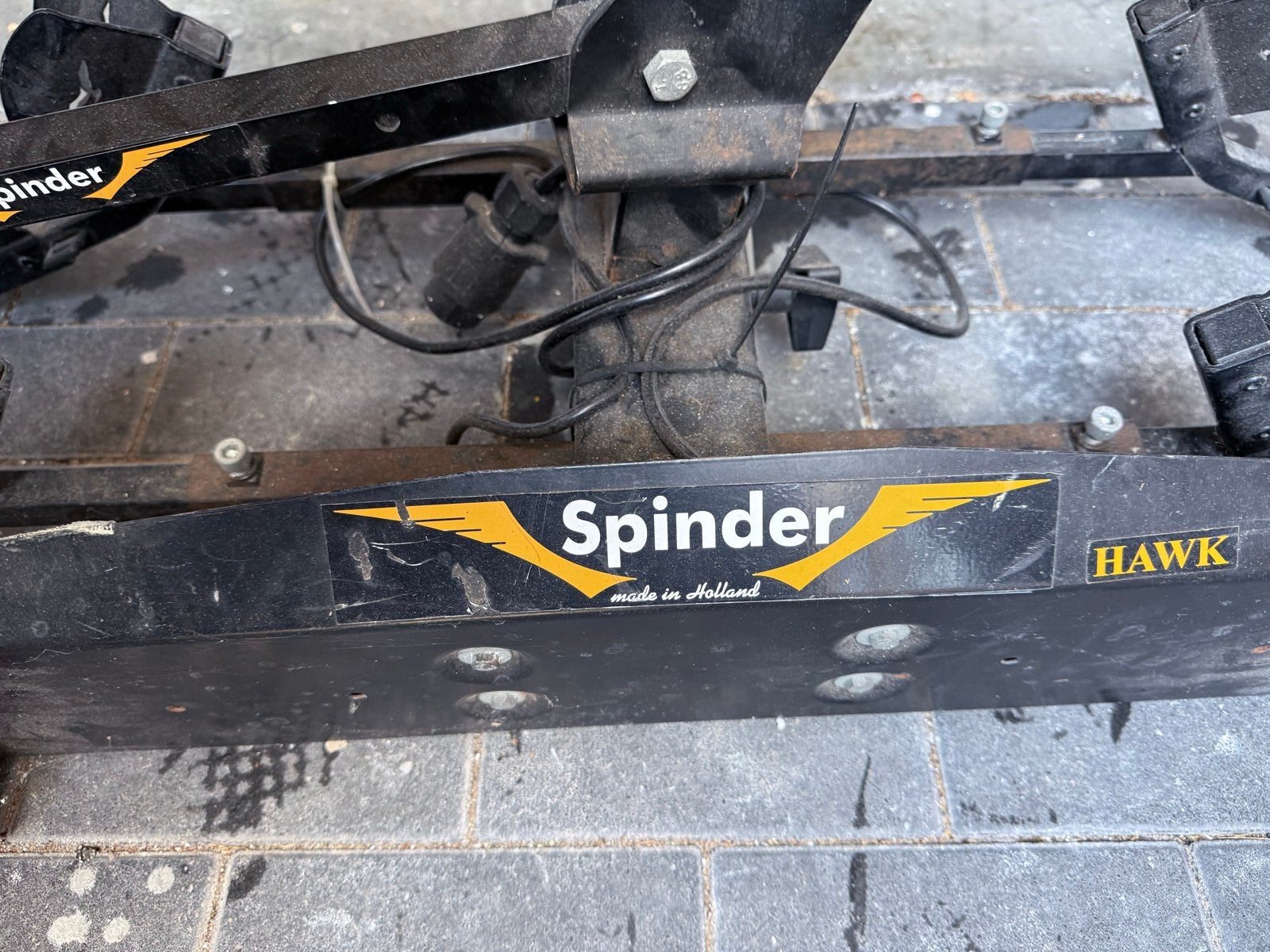 Spinder Hawk Fietsendrager voor 2 fietsen, Auto diversen, Fietsendragers, Ophalen, 2 fietsen, Gebruikt, Trekhaakdrager
