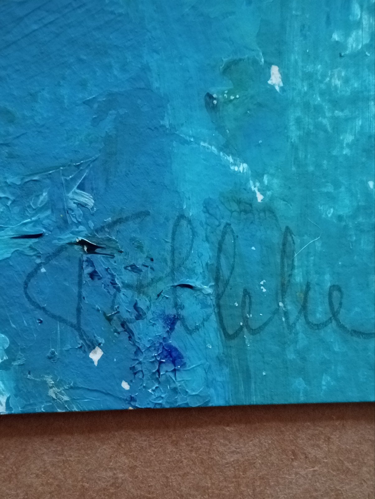 Tolleke Wouda abstracte compositie Gouache karton olieverf, Ophalen of Verzenden
