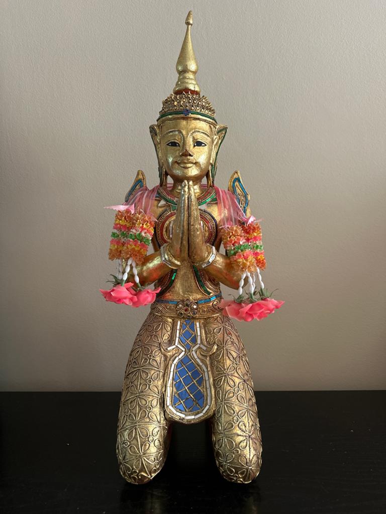 Prachtig Thais Boeddha beeld - Goudkleurig en gedetailleerd, Ophalen of Verzenden, Gebruikt