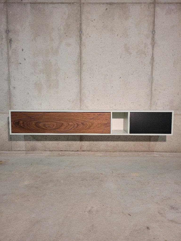 Tv meubel noten houten fronten, Ophalen, Overige materialen, 150 tot 200 cm, Zo goed als nieuw