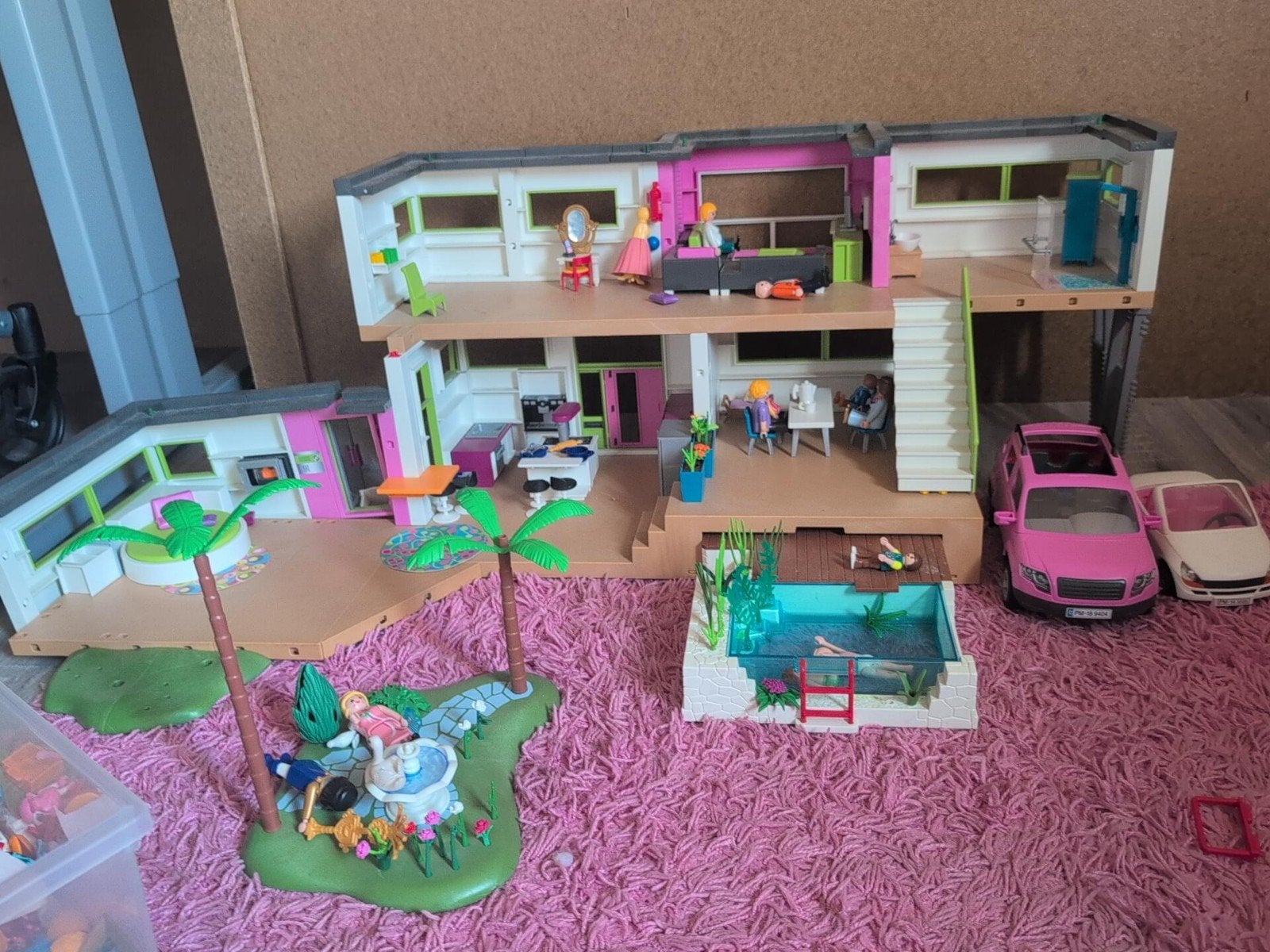 Playmobil 5574 Luxe Villa met uitbreidingen en 2 auto, Ophalen, Gebruikt, Gebouw, Complete set